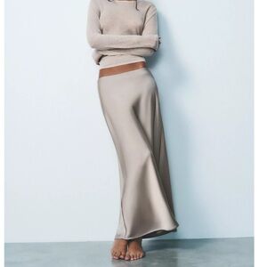 Zara Satin Maxi Skirt